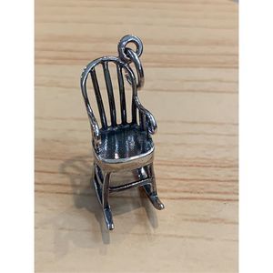 .925 Vintage American Rocking Chair Sterling Silver Jewelry Charm